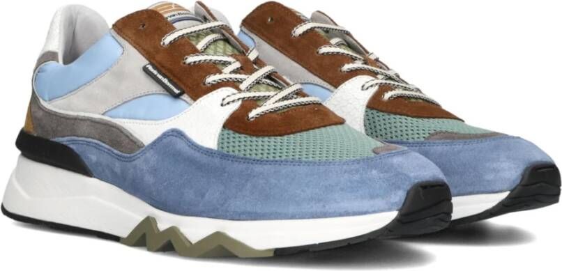Floris van Bommel Blauw Combi Sneakers Multicolor Heren