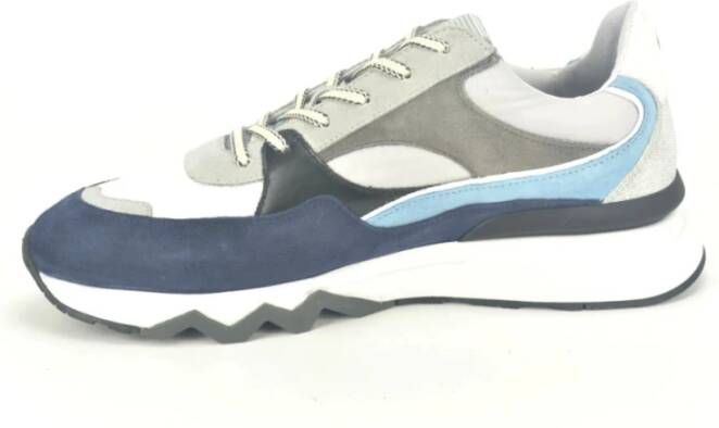 Floris van Bommel Blauw en Wit Combi Runner Blue Heren