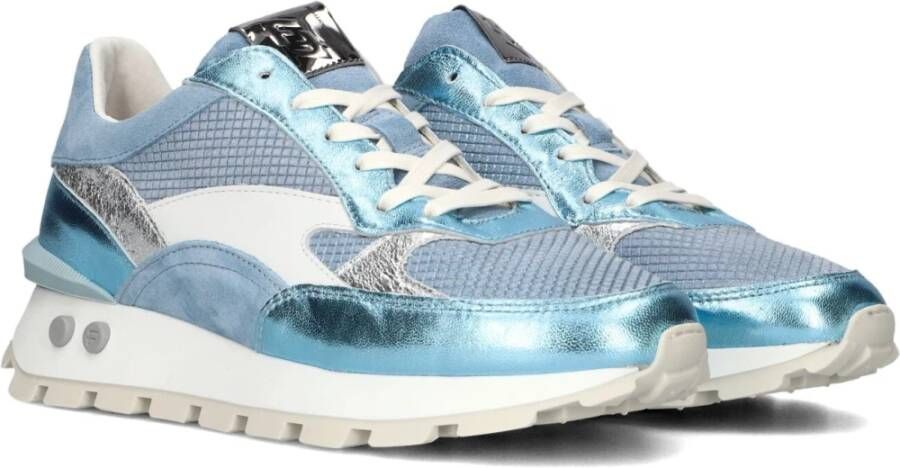 Floris van Bommel Blauwe Leren Lage Sneakers Blue Dames