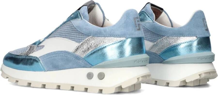 Floris van Bommel Blauwe Leren Lage Sneakers Blue Dames