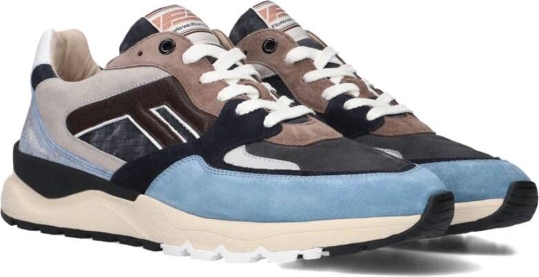 Floris van Bommel Blauwe Suède Lage Sneakers