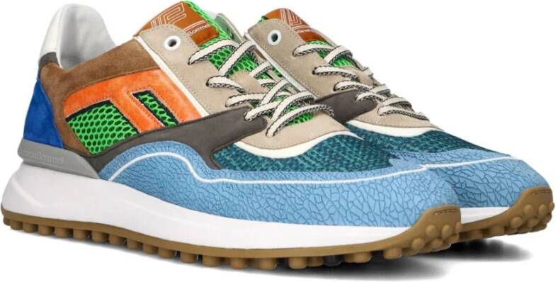 Floris van Bommel Blauwe Suède Lage Sneakers Multicolor Heren