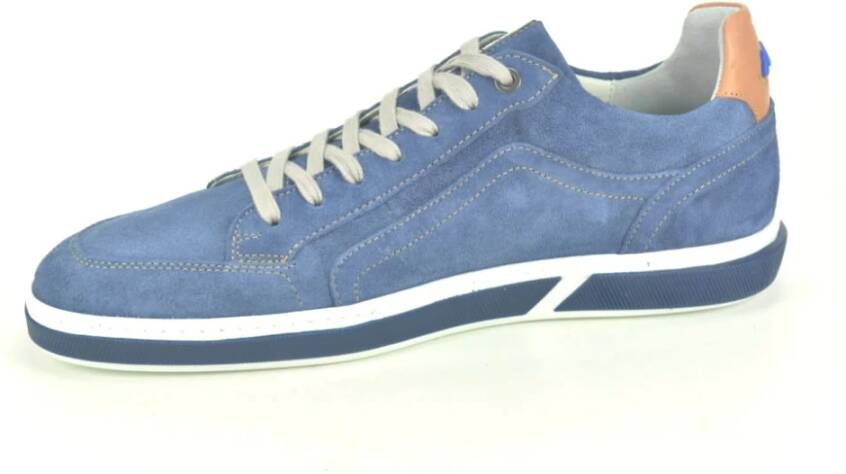 Floris van Bommel Blauwe Suède Sneaker Blue Heren