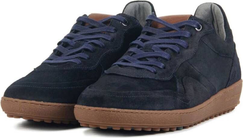 Floris van Bommel Blauwe Suède Sneakers Blauw Heren