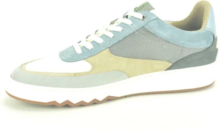 Floris van Bommel Blauw Wit Beige Sneaker Multicolor Heren