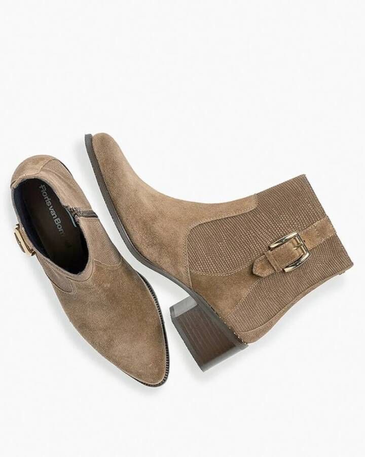 Floris van Bommel Casual Taupe Suède Enkellaars