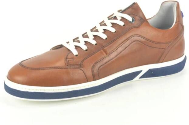 Floris van Bommel Cognac Sneaker N.+blauwe Z. Bruin Heren