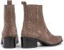 Floris van Bommel Evi 01.12 suède enkellaarzen met crocoprint taupe - Thumbnail 11