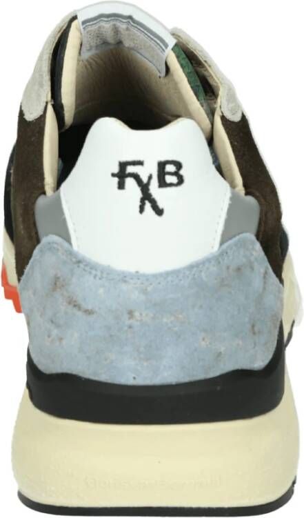 Floris van Bommel Groene Casual Sneakers met Uitneembaar Voetbed