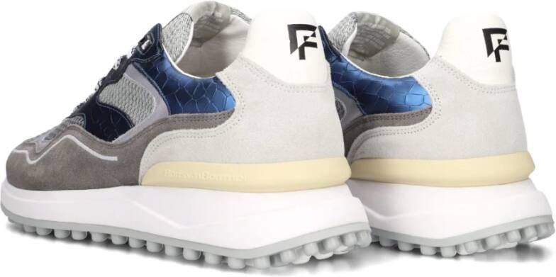 Floris van Bommel Heren Lage Sneakers Grijs Blauw Multicolor Heren