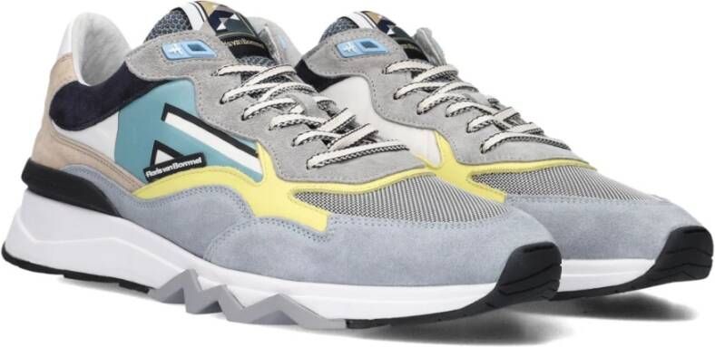 Floris van Bommel Lage Top Heren Sneakers Blauw Multicolor Heren
