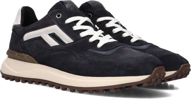Floris van Bommel Retro Stijl Blauwe Suède Sneakers