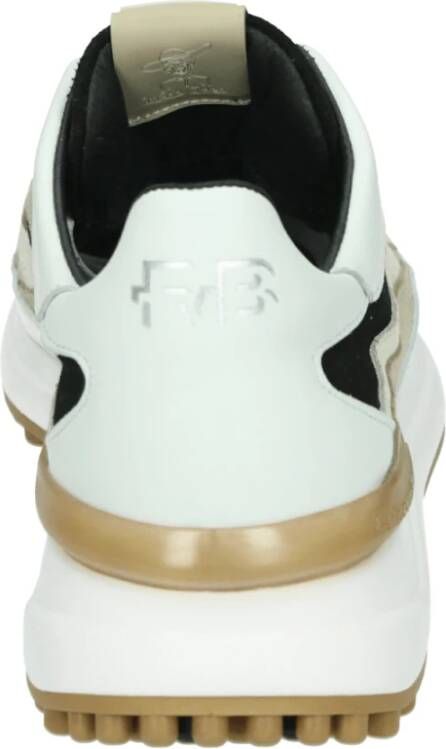 Floris van Bommel Sportieve Lage Damesschoenen Wit Patroon