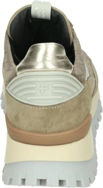 Floris van Bommel Sportieve Lage Sneakers Taupe Grommi 01.01