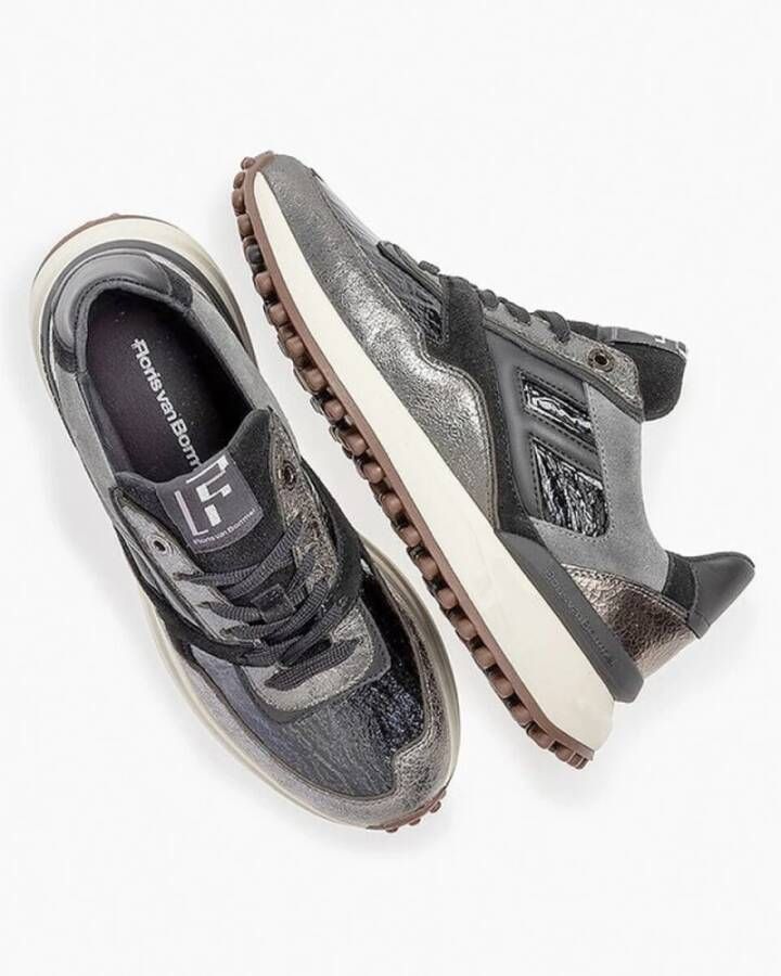 Floris van Bommel Sportieve Zilver Metallic Sneakers