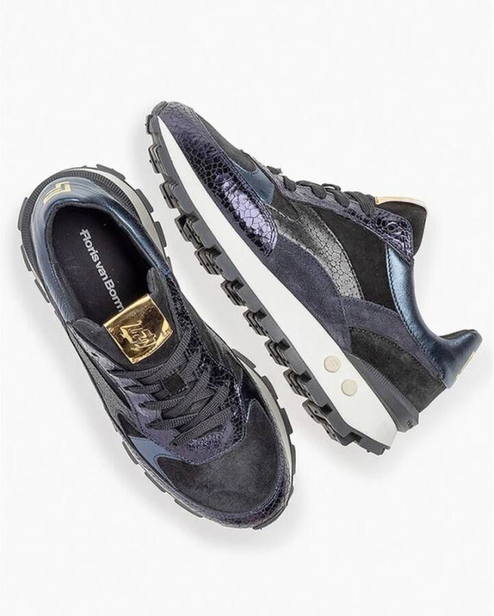 Floris van Bommel Sporty DarkBlue Craquele Sneakers
