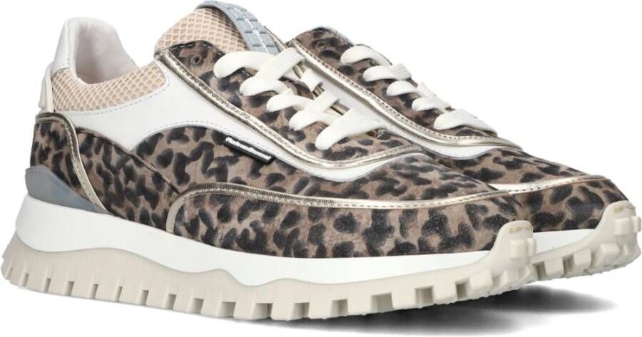 Floris van Bommel Taupe Animal Print Sneakers Multicolor Dames