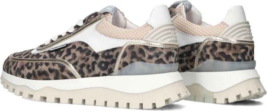 Floris van Bommel Taupe Animal Print Sneakers Multicolor Dames