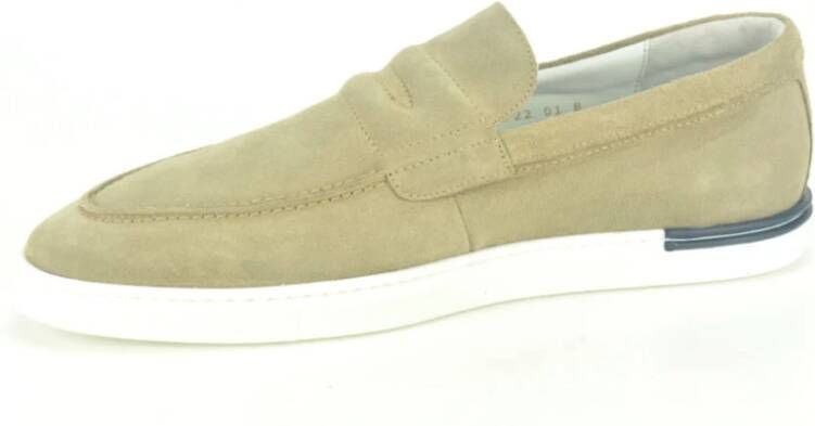 Floris van Bommel Taupe Suede Loafer Beige Heren