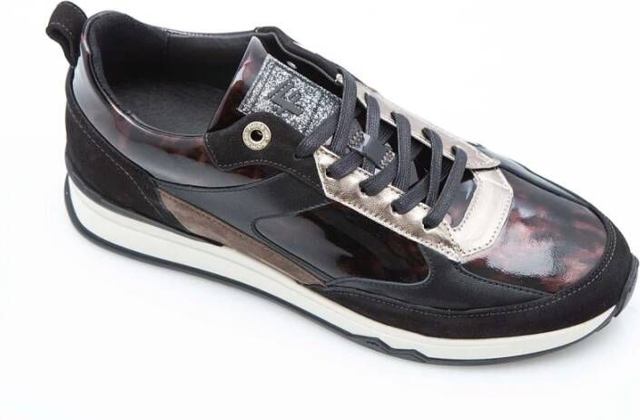 Van Bommel Bronzen Runner met Zigzag Elementen Brown Dames