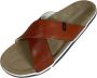 Van Bommel Casual DarkCognac Leren Heren Sandalen Slippers Brown Heren - Thumbnail 8