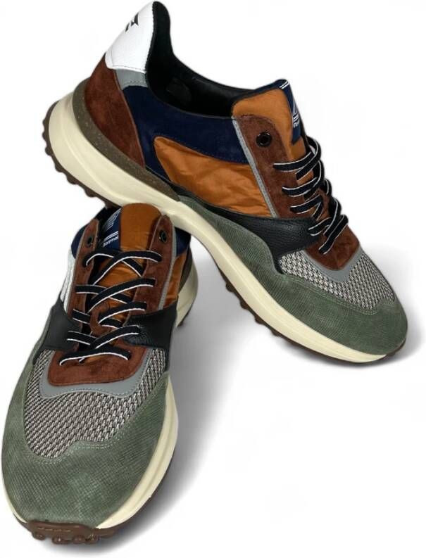 Van Bommel Sport Groen Suède Sneaker Lichtgroen Multicolor Heren