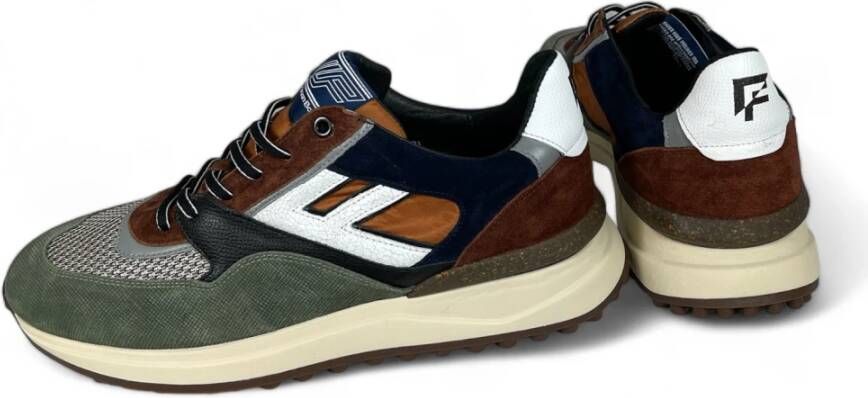Van Bommel Sport Groen Suède Sneaker Lichtgroen Multicolor Heren