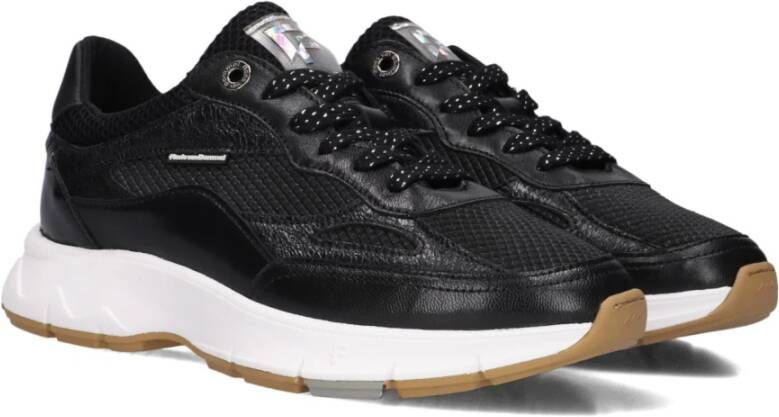 Floris van Bommel Zwarte Leren Chunky Sole Sneakers