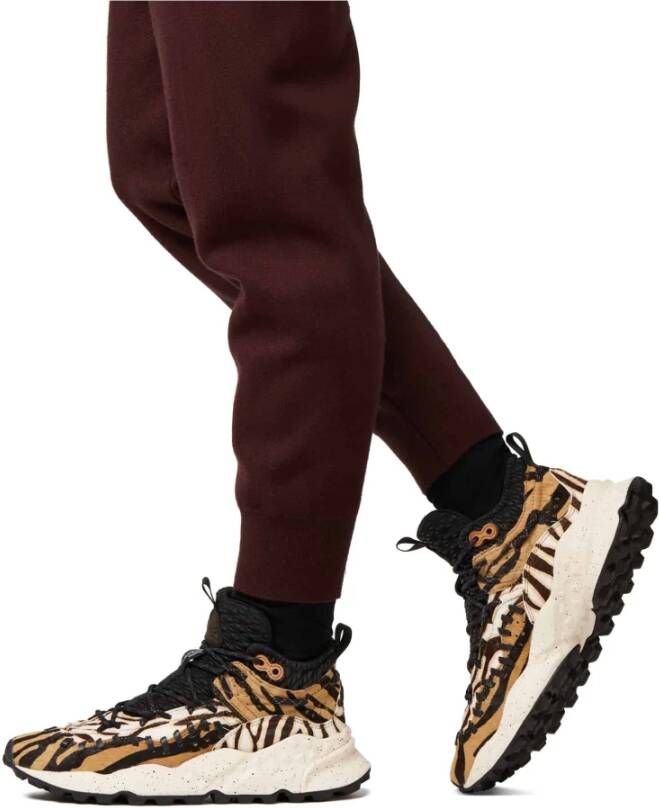 Flower Mountain Animal-print leather high-top sneakers Morican MAN Multicolor Heren