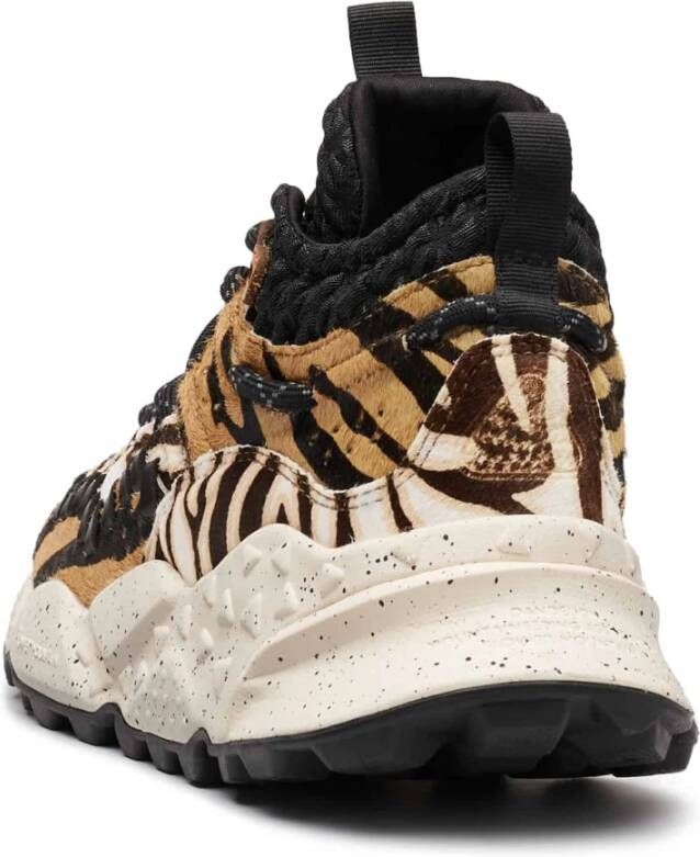 Flower Mountain Animal-print leather high-top sneakers Morican MAN Multicolor Heren