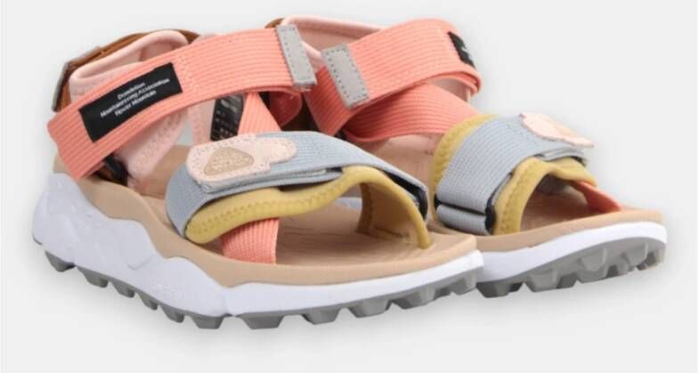 Flower Mountain Beige Sneakers met Verstelbare Velcro Banden Multicolor Dames