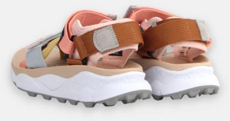 Flower Mountain Beige Sneakers met Verstelbare Velcro Banden Multicolor Dames