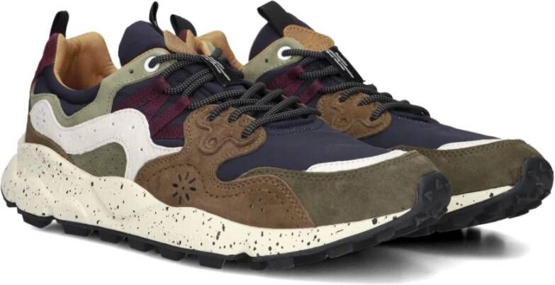 Flower Mountain Bruine Suède Casual Sneakers voor Heren Multicolor Heren