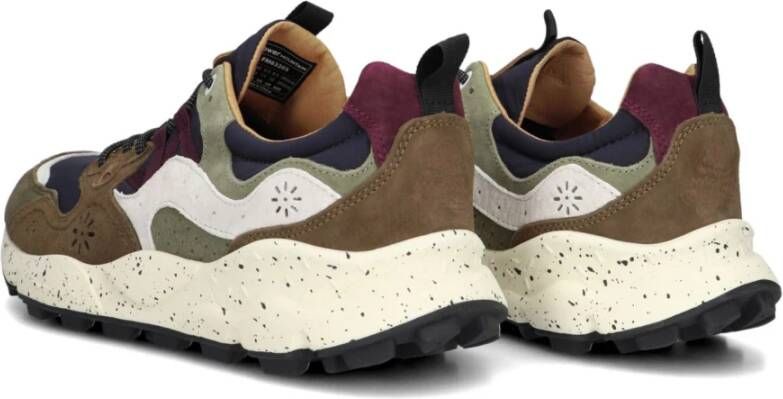 Flower Mountain Bruine Suède Casual Sneakers voor Heren Multicolor Heren