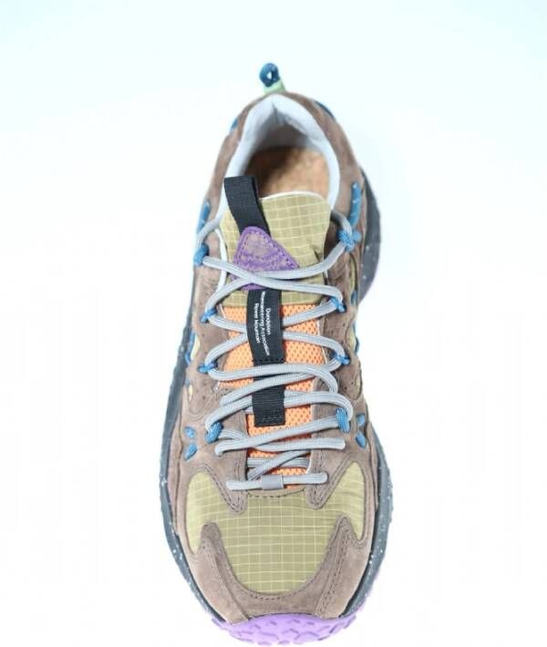 Flower Mountain Bruine Suède Nylon Sneaker Yamabushi Model