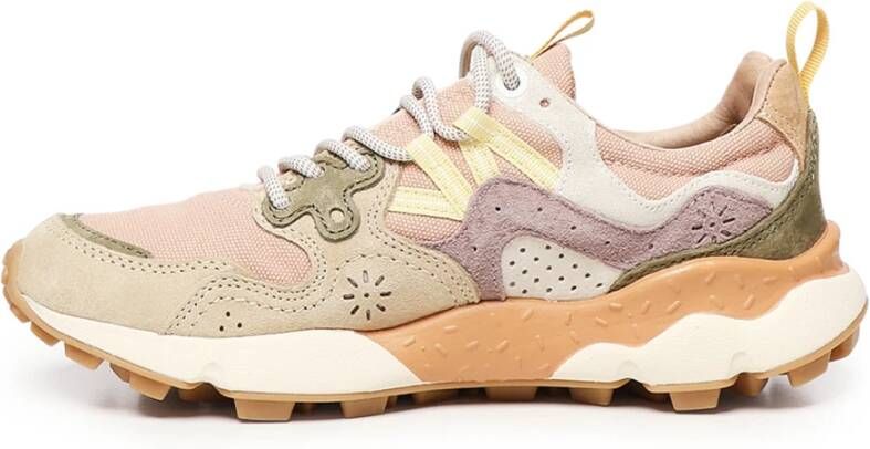 Flower Mountain Canvas Suède Trekking Sneakers Lichtbruin