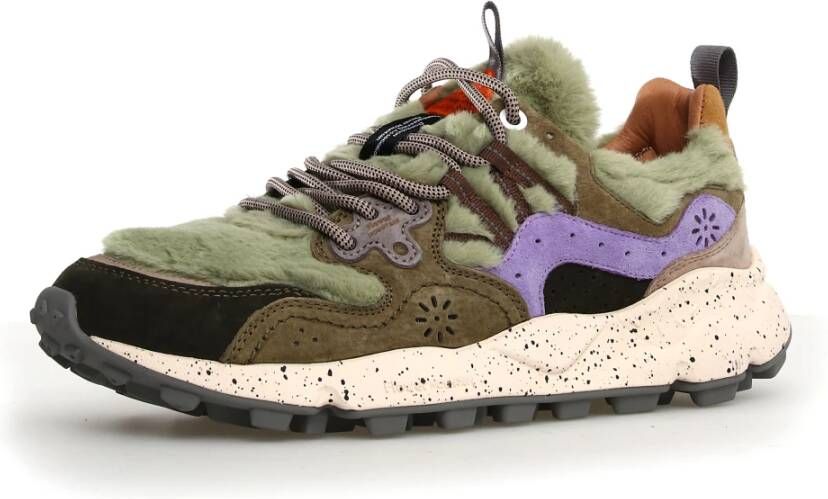 Flower Mountain Eco-Bont Sneakers met Kleurrijke Inzetstukken Multicolor Dames