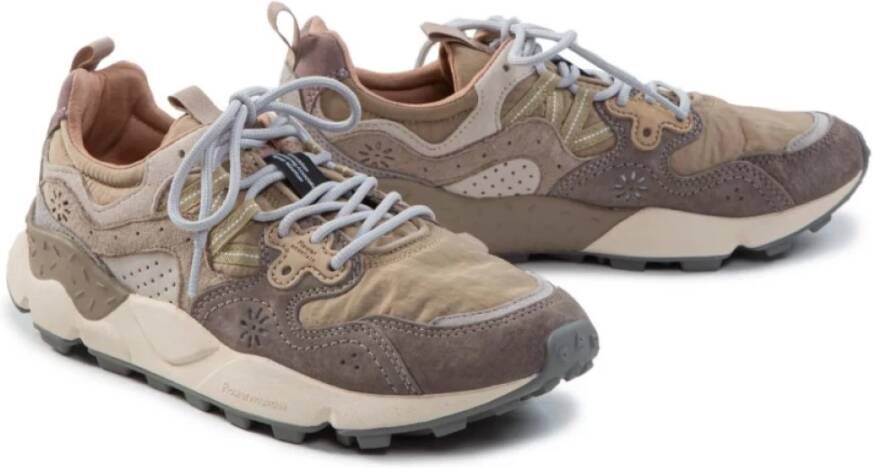 Flower Mountain Grijze Lage Sneakers met Kurk Binnenzool