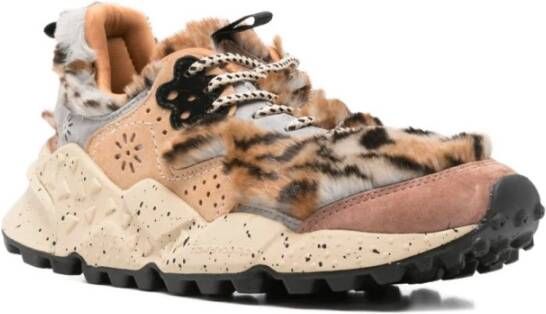 Flower Mountain Grijze Sneakers met Dierenprint