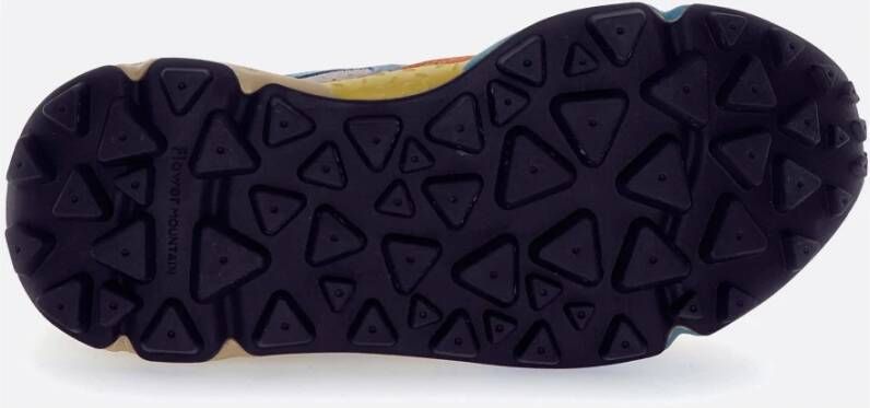 Flower Mountain Multicolor Suède Nylon Sneakers Oranje Zwart Framboos