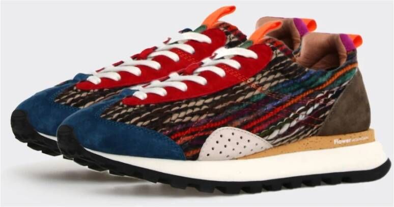 Flower Mountain Multicolor Suède Wollen Gebreide Sneakers Multicolor Heren