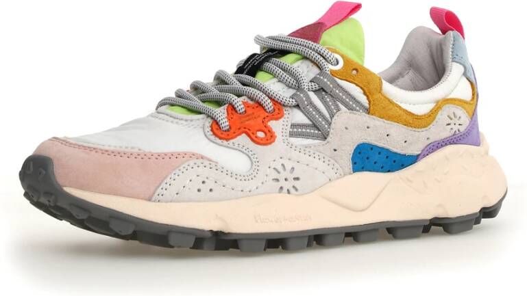 Flower Mountain Roze en witte Suede Sneakers Multicolor Dames