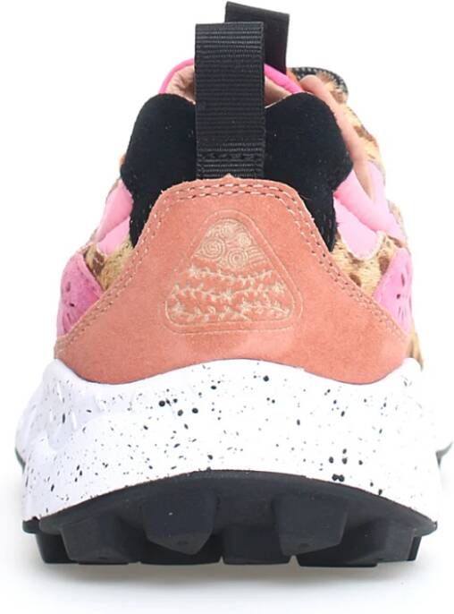 Flower Mountain Roze Luipaardprint Sneakers Multicolor Dames