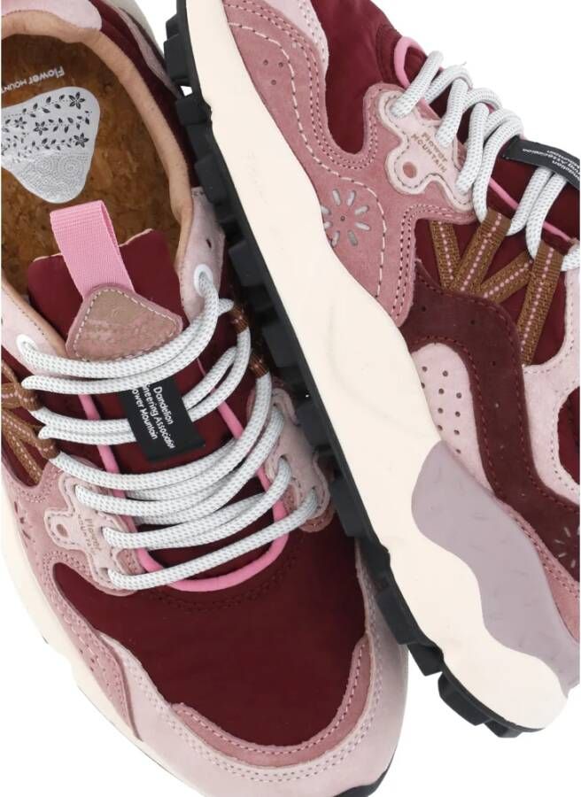 Flower Mountain Roze Sneakers met Suède Inzetstukken
