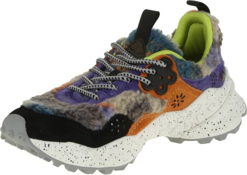 Flower Mountain Schapenvacht Sneakers met Suède Inzetstukken