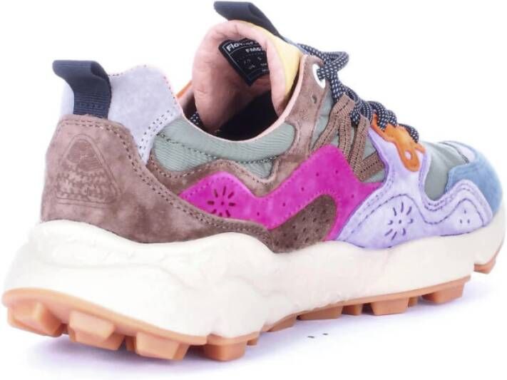 Flower Mountain Logo Sneakers met Suède Details Groen Heren