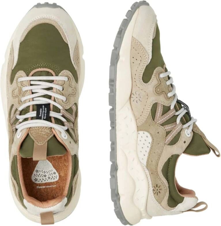 Flower Mountain Suede and fabric sneakers Yamano 3 UNI Green Unisex