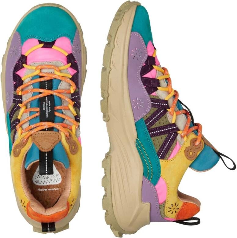 Flower Mountain Suede and technical fabric sneakers Iwano Woman Multicolor Dames