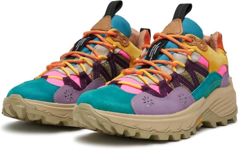 Flower Mountain Suede and technical fabric sneakers Iwano Woman Multicolor Dames