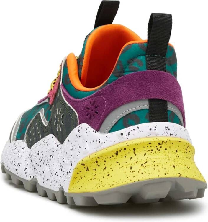 Flower Mountain Suede and technical fabric sneakers Kotetsu Woman Green Dames